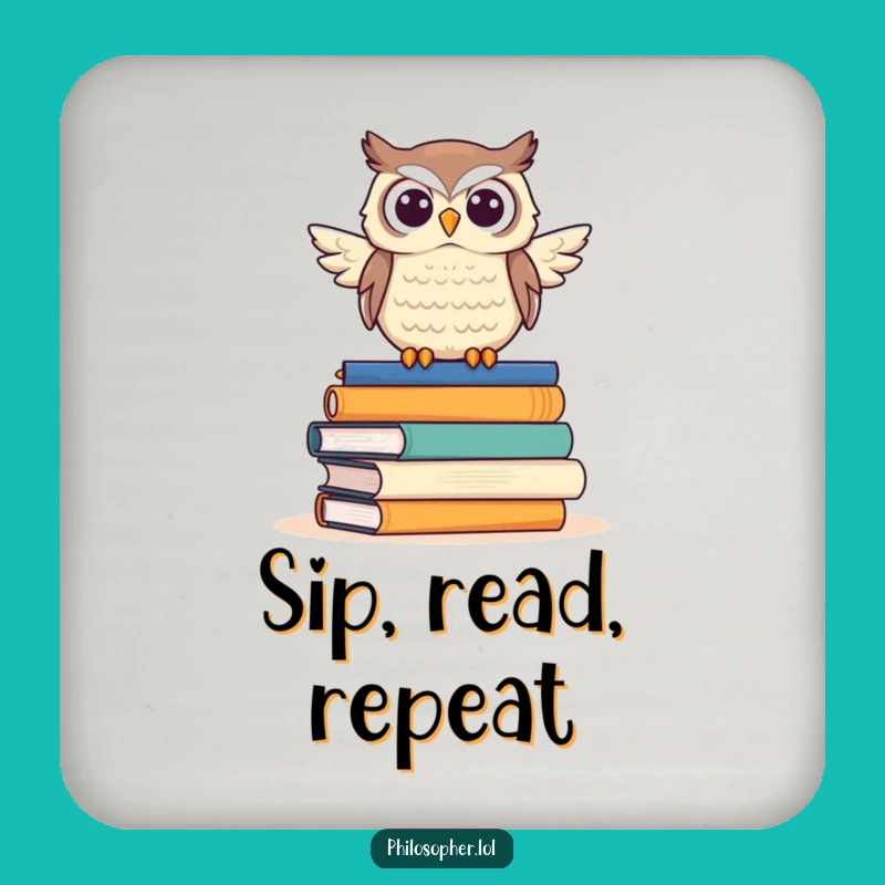 Funny Owl Coaster: Protect Surfaces with This Proud Bookworm's Hilarious Drink Accessory