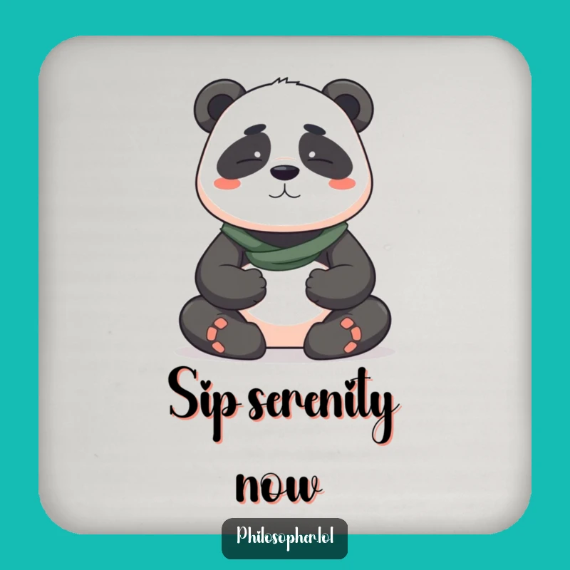 Funny Panda Coasters (Set of 4) - Zen & Hilarious Gift for Peaceful Homes