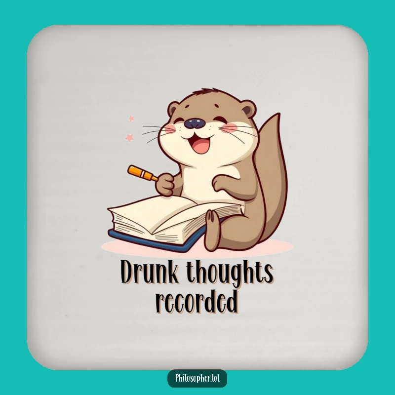 Funny Scribbling Otter Coaster: Joyful Creative Drink Protector