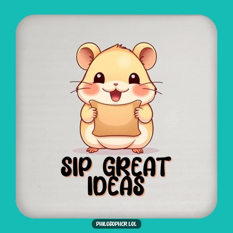 Funny Hamster Idea Coaster Set: Inspired Scroll Holder, Unique Gift