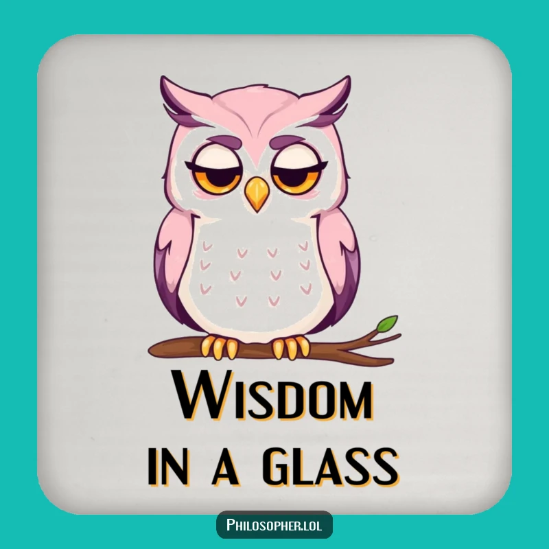 Funny Owl Thinking Coaster: Protect Surfaces with Intellect Funny Gift