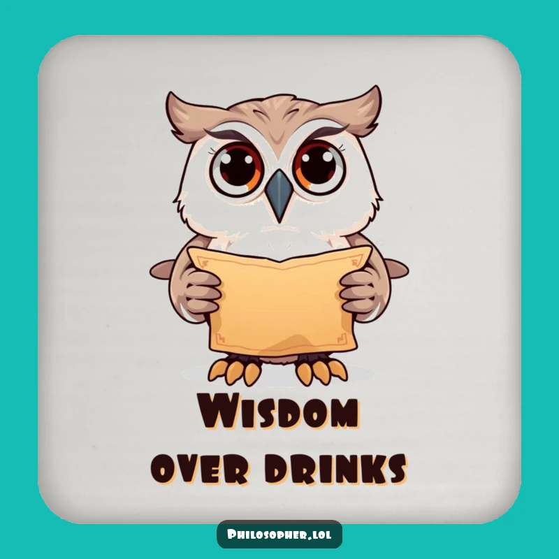 Funny Owl Ancient Scroll Coaster: Protect Surfaces with Mystery