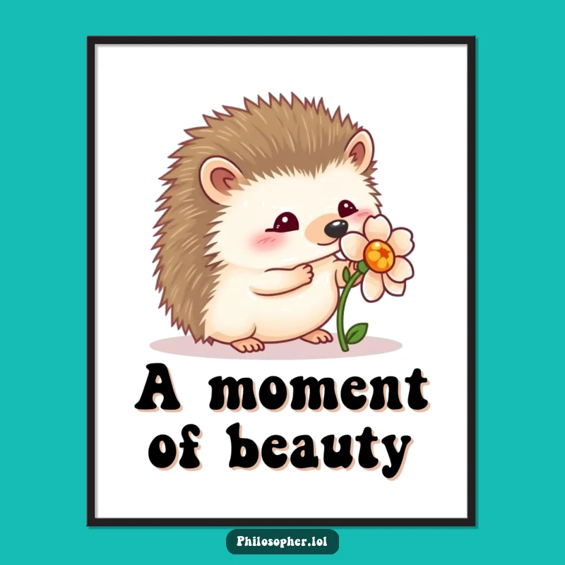 Funny Hedgehog Flower Poster: Decorate with Gentle Charm