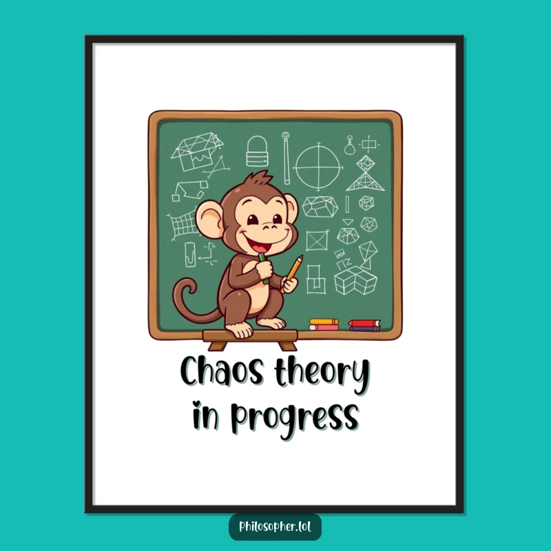 Funny Monkey Genius Poster - Smart Ape Art, Perfect Gift!