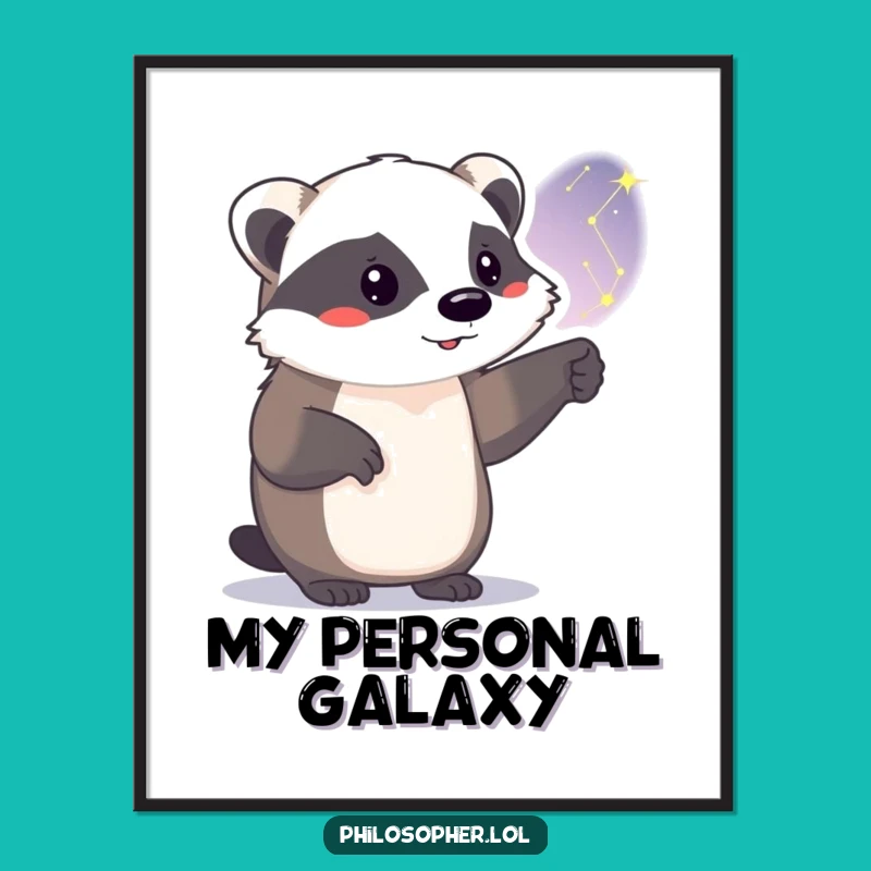 Funny Badger Constellation Poster: Magical Wall Art for Dreamers