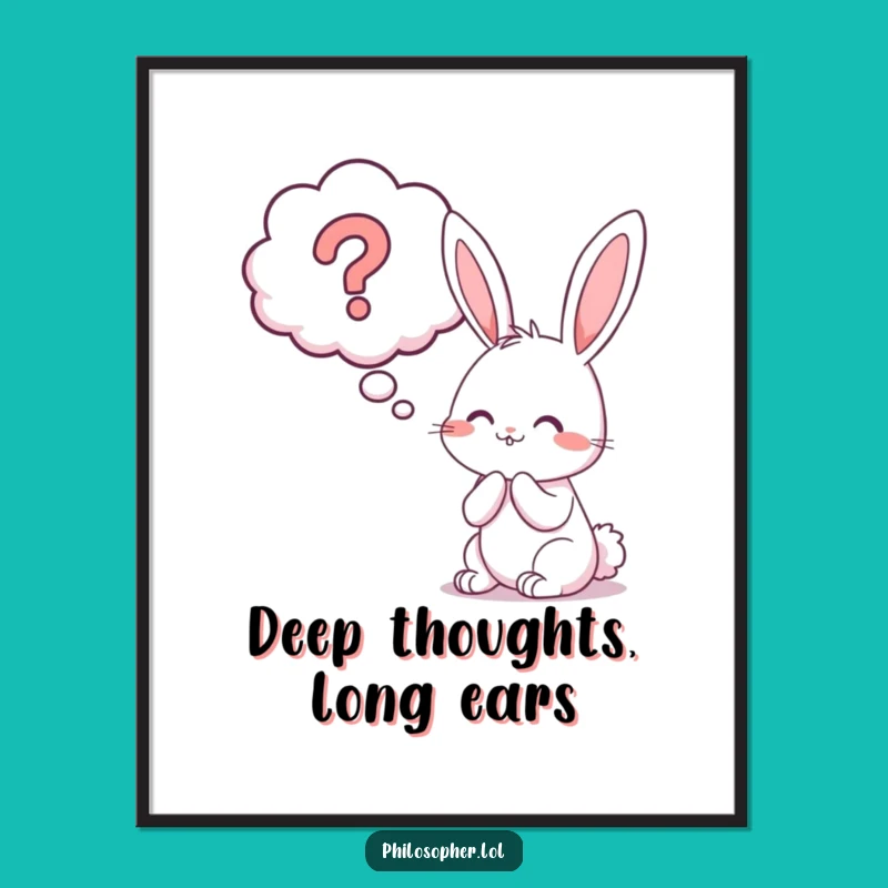 Funny Bunny Question Mark Poster: Whimsical Wall Art for Curious Minds
