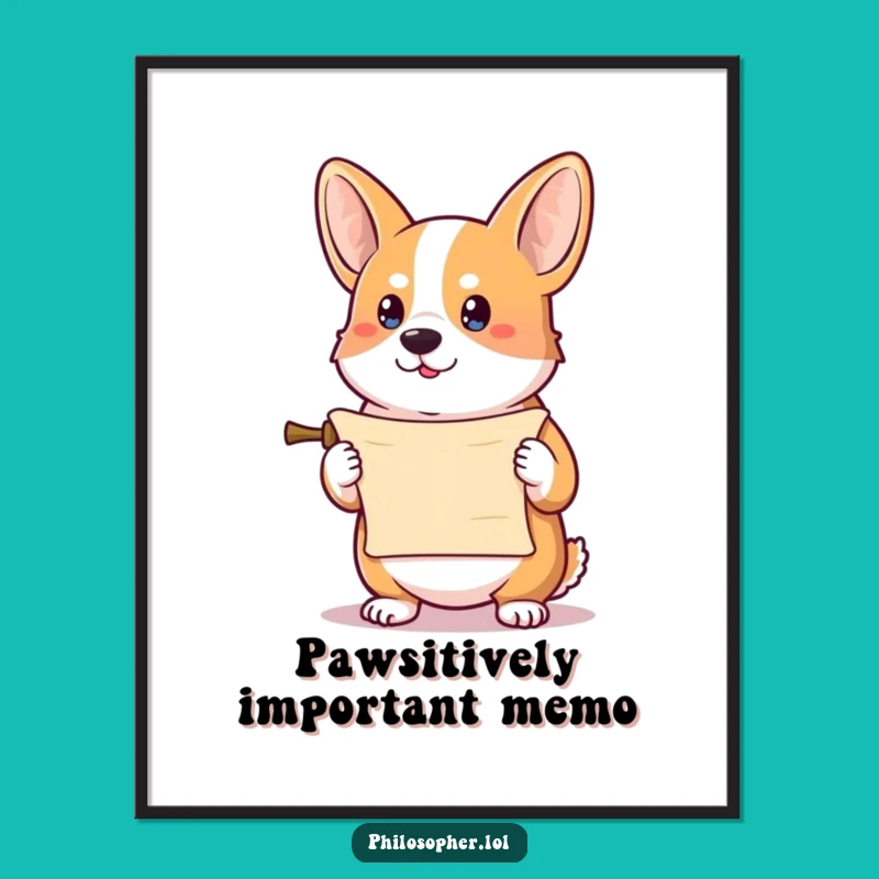 Funny Corgi Scroll Decree Poster: Official Humorous Wall Art