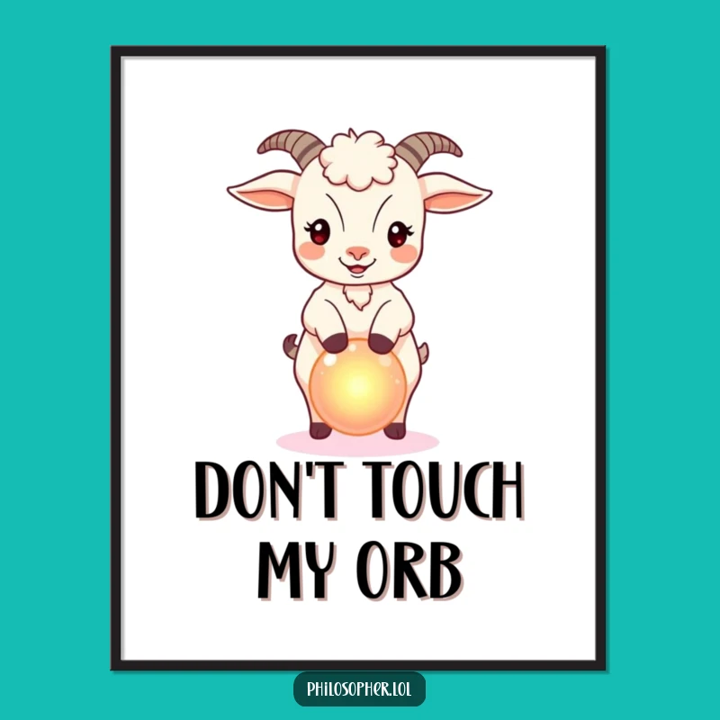 Funny Goat Magic Poster - Enchanting Orb Art, Perfect Gift!