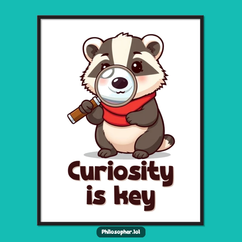 Funny Insightful Badger Poster - Humorous Wall Art, Clever Gift for Decor