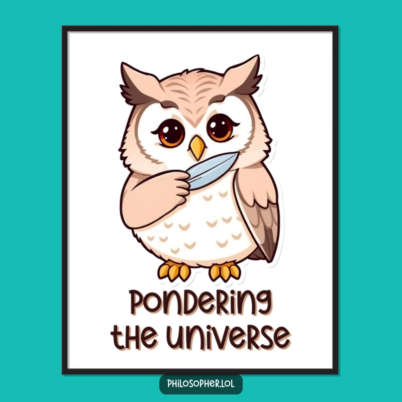 Funny Owl Poster: Wise Contemplation for Your Walls