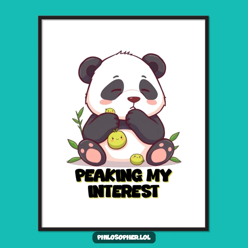 Funny Panda Pea Contemplation Poster: Hilarious Wall Art for a Laugh