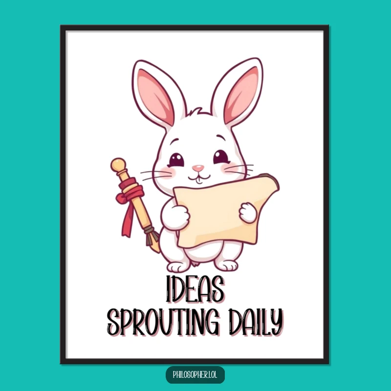 Funny Rabbit Artist Poster: Decorate with Inspiration & Wit, A Whimsical Funny Gift!