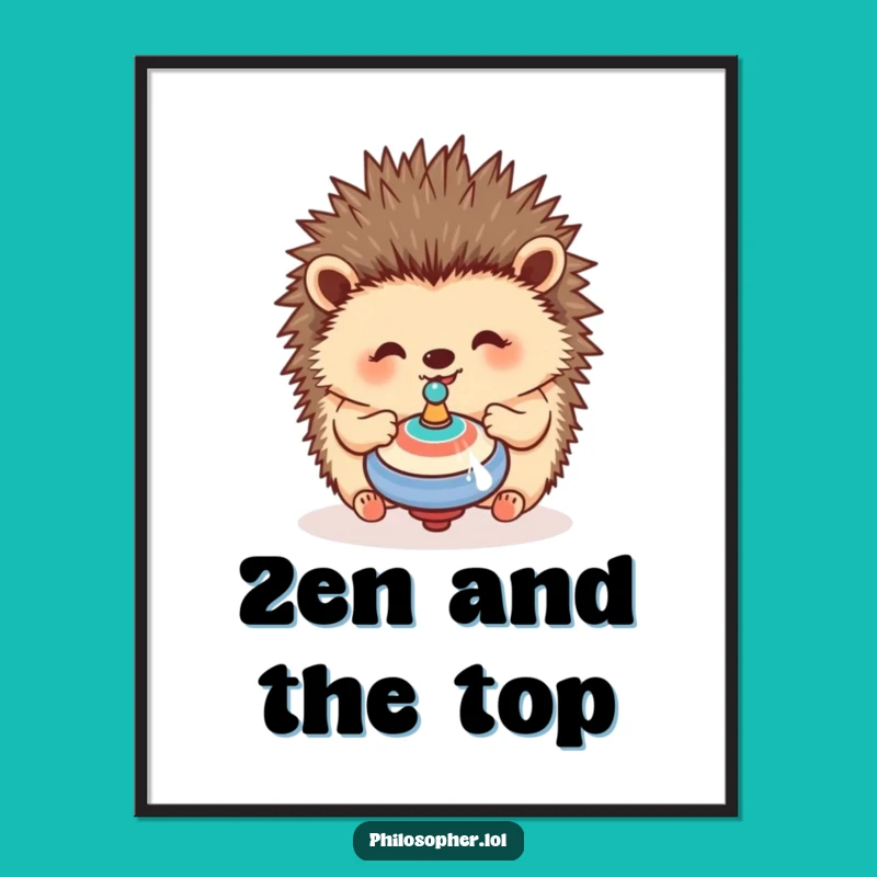 Funny Hedgehog Poster: Spinning Wonders, Happy Wall Art