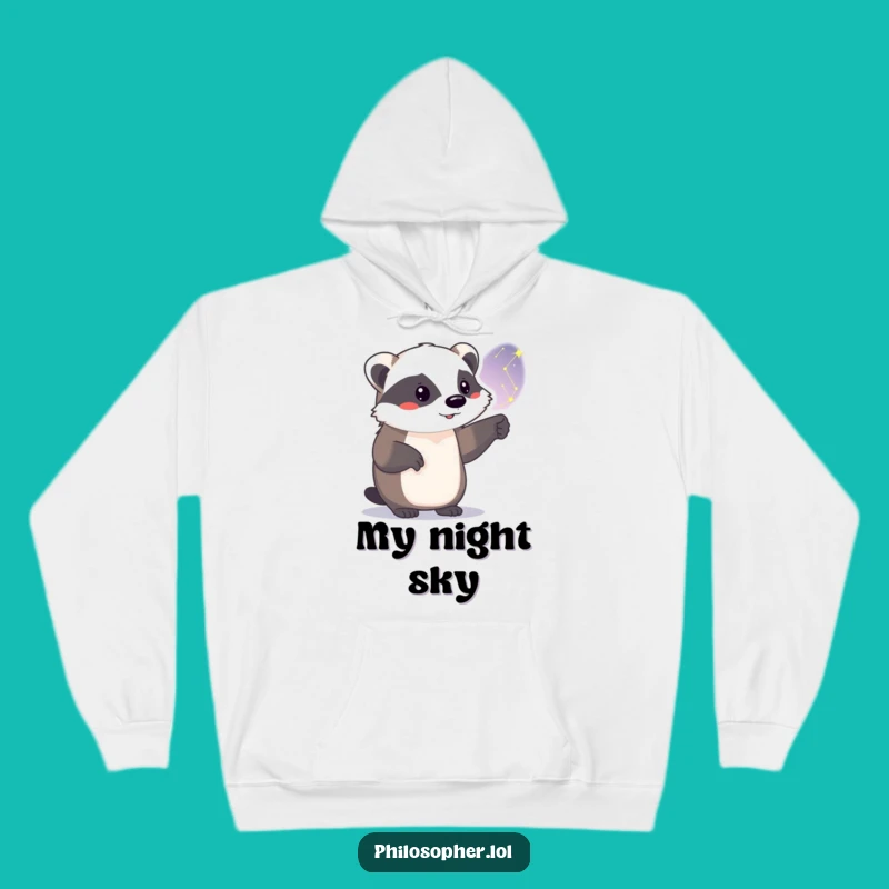 Cozy Funny Badger Constellation Hoodie: Warm & Celestial Gift