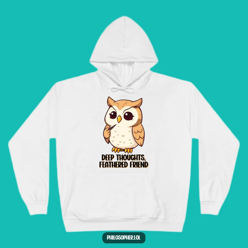Funny Owl Thinker Hoodie: Stay Cozy While You Contemplate, A Warm Funny Gift!