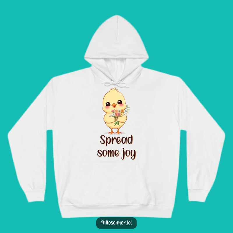 Funny Cheerful Chick Hoodie - Cozy Comfort with Floral Charm