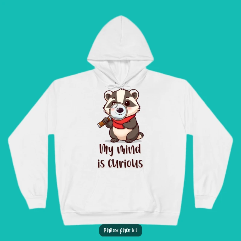 Funny Investigator Badger Hoodie - Cozy & Humorous Gift for Puzzle Lovers