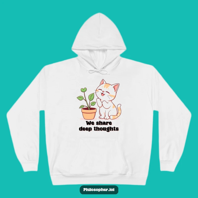 Cozy Funny Giggling Cat Plant Whisperer Hoodie - Snuggle with Secrets!