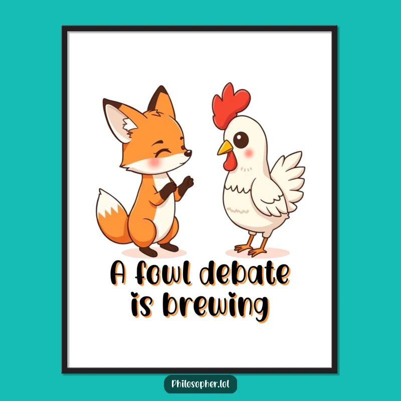 Funny Free Printable Fox Wall Art: Quirky Debate, Downloadable Decor