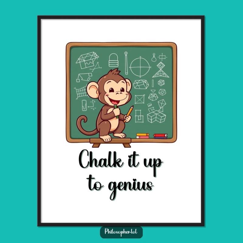 Funny Free Printable Wall Art: Monkey's Genius Diagrams, Quirky Downloadable Decor for Your Office