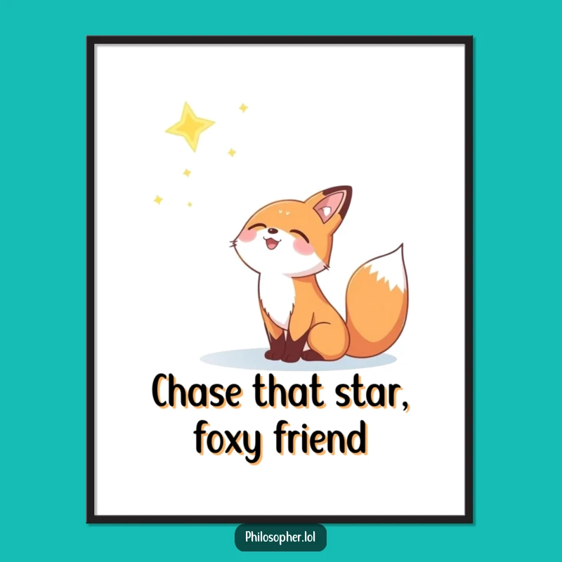 Free Printable Wall Art: Joyful Fox Star Gazer Funny Downloadable Art