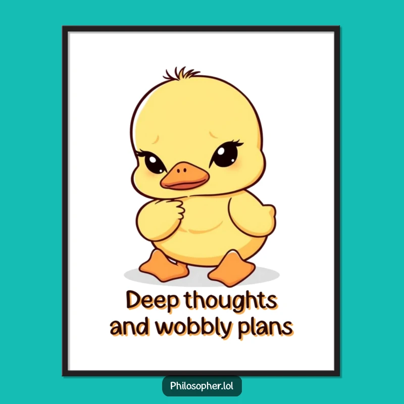 Funny Free Printable Wall Art: Pensive Duckling Downloadable Decor