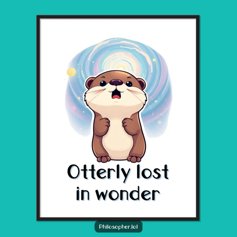 Free Printable Funny Otter Art - Cosmic Galaxy Gaze Downloadable