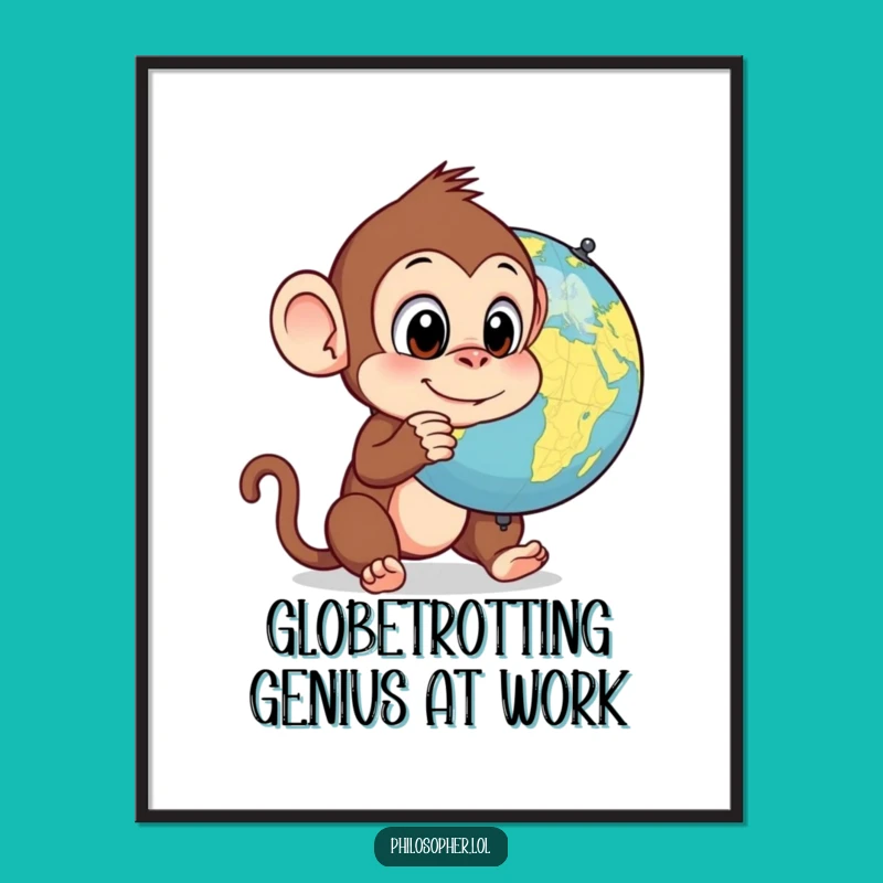 Free Printable Monkey Globe Wall Art: Hilarious Downloadable Decor for Your Space