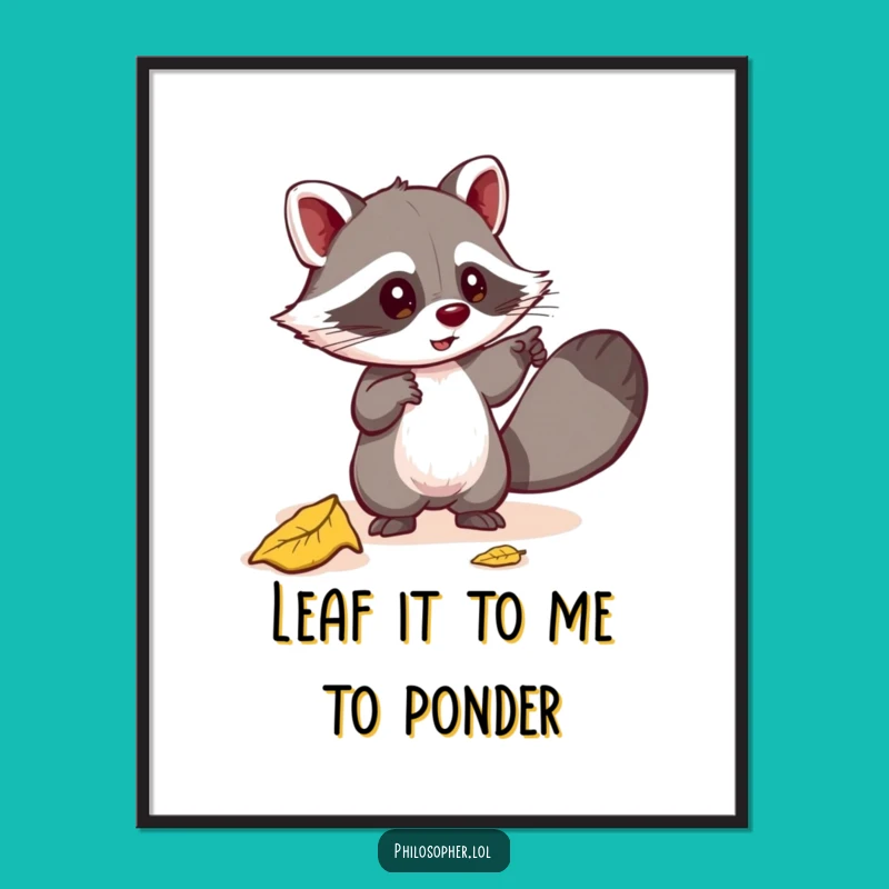 Free Printable Raccoon Leaf Wall Art: Humorous Downloadable Decor for Inquisitive Minds