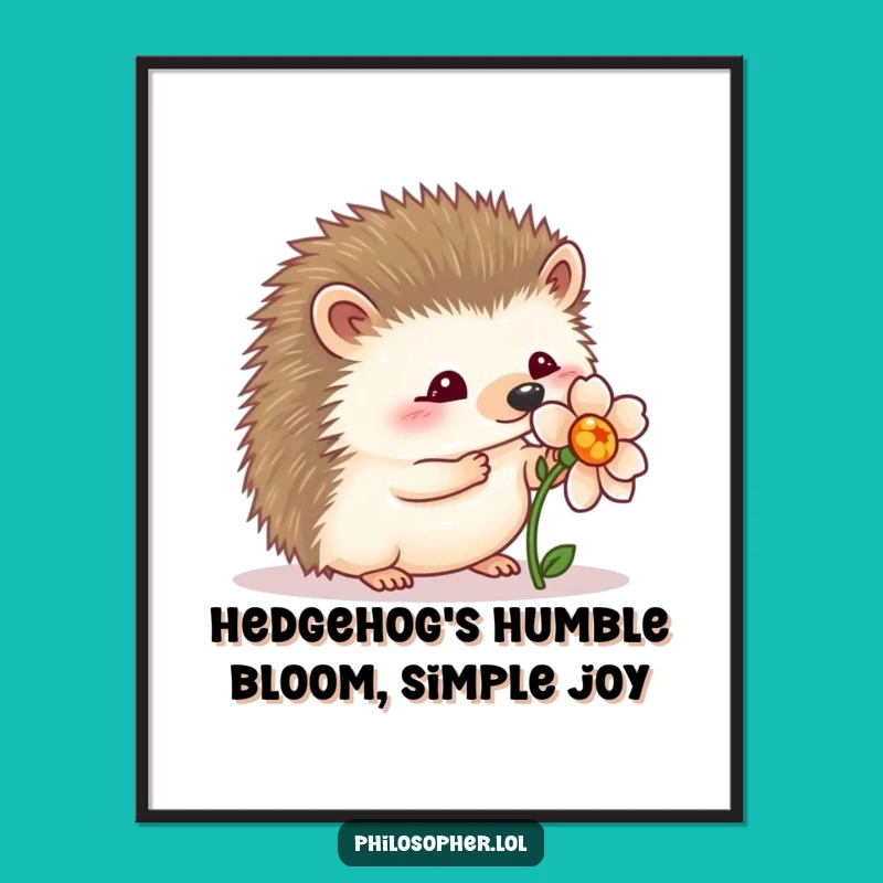 Funny Free Printable Hedgehog Wall Art: Wobbly Nature Decor Downloadable Art