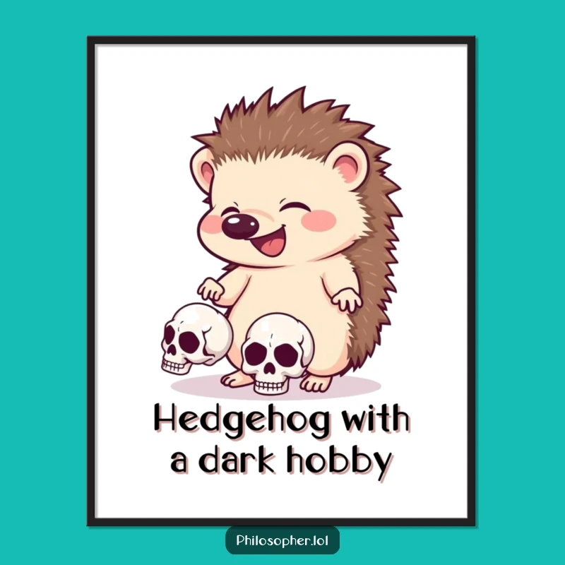 Free Printable Hedgehog Skull Wall Art: Darkly Humorous Downloadable Decor
