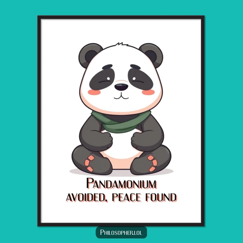 Free Printable Wall Art: Panda Meditation Zen Humor Downloadable Decor