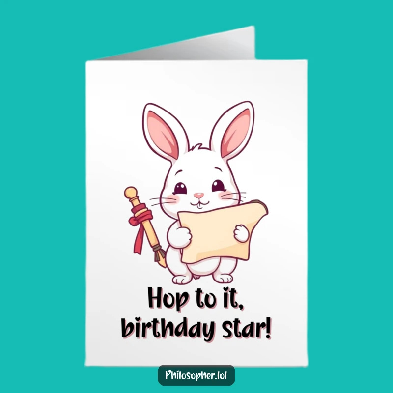 Free Printable Birthday Card: Inspired Rabbit Writer, Funny & Downloadable Gift