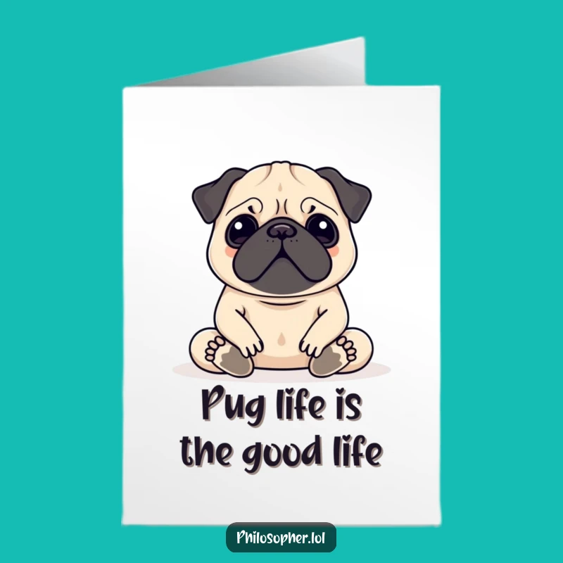 Free Printable Birthday Card: Meditating Pug Funny Downloadable Gift!