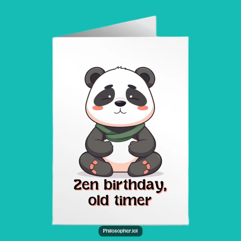 Free Printable Birthday Card: Panda Zen Humor Downloadable Gift for Calm Celebrations