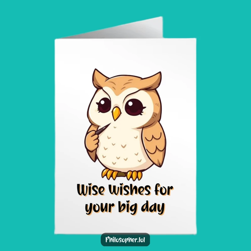 Free Printable Birthday Card: Wise Owl Thinking, Funny & Downloadable Gift
