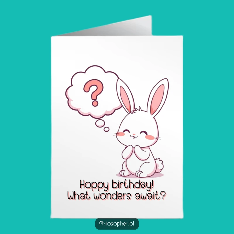 Free Printable Bunny Birthday Card: Funny Thought Bubble Downloadable Gift!