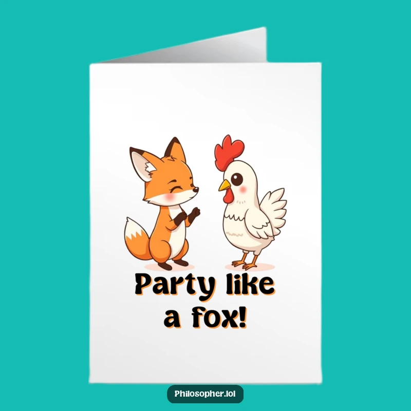 Free Printable Funny Fox Birthday Card: Hilarious Debate, DIY Downloadable Gift