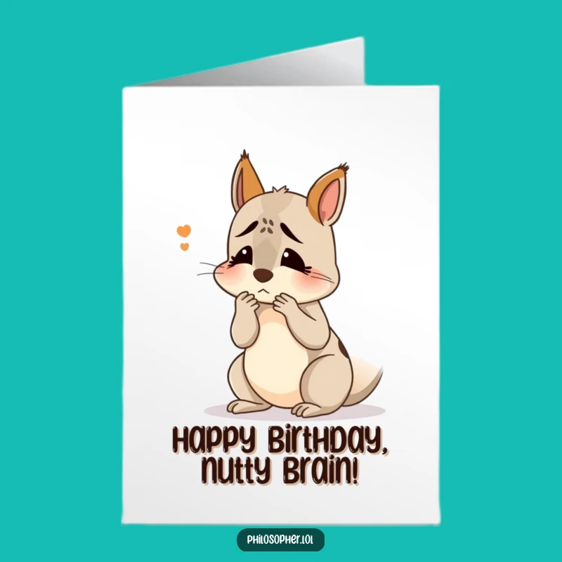 Free Printable Squirrel Birthday Card: Funny Confused Puzzler Downloadable Greeting