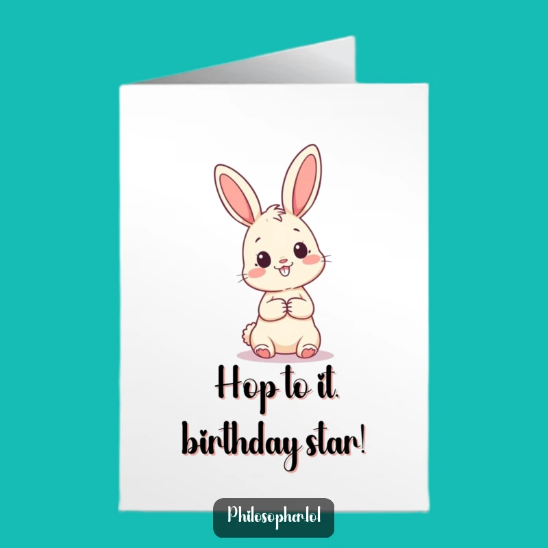 Free Printable Birthday Card: Pondering Bunny - Funny Downloadable Gift