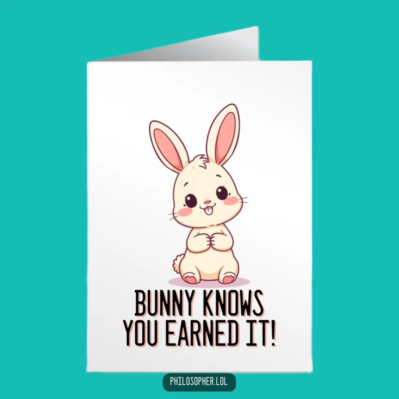 Free Printable Congratulations Card: Bunny Ponders Mystery - Funny Downloadable Gift
