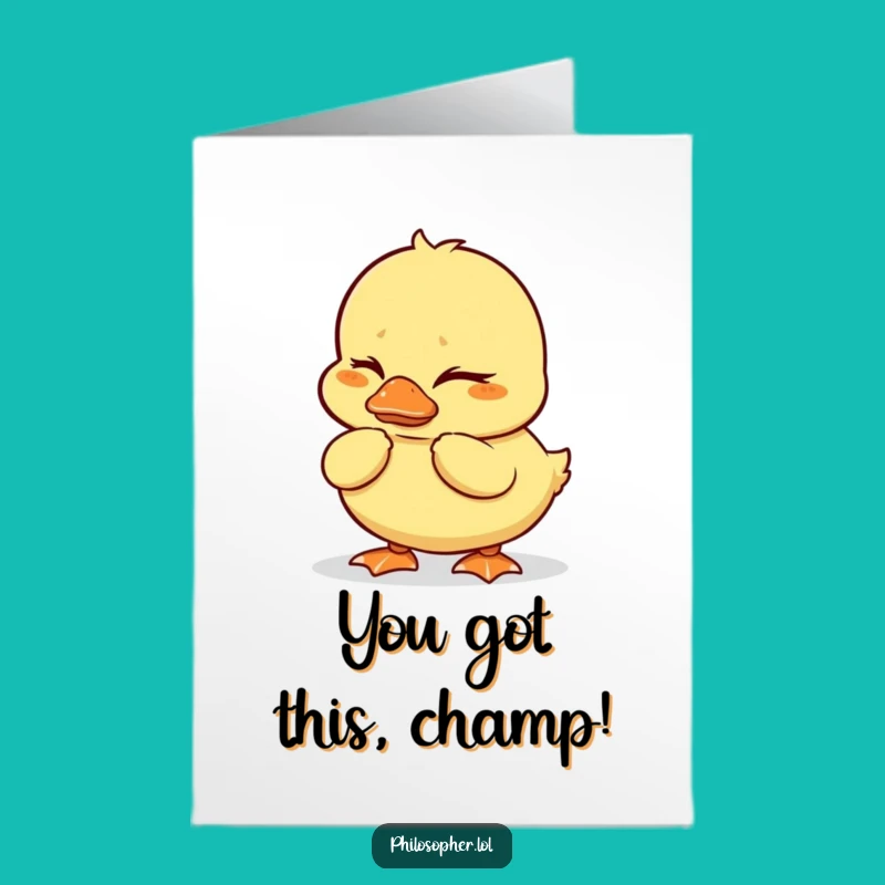 Free Printable Duckling Congrats Card - Funny Downloadable Gift for Pondering Success