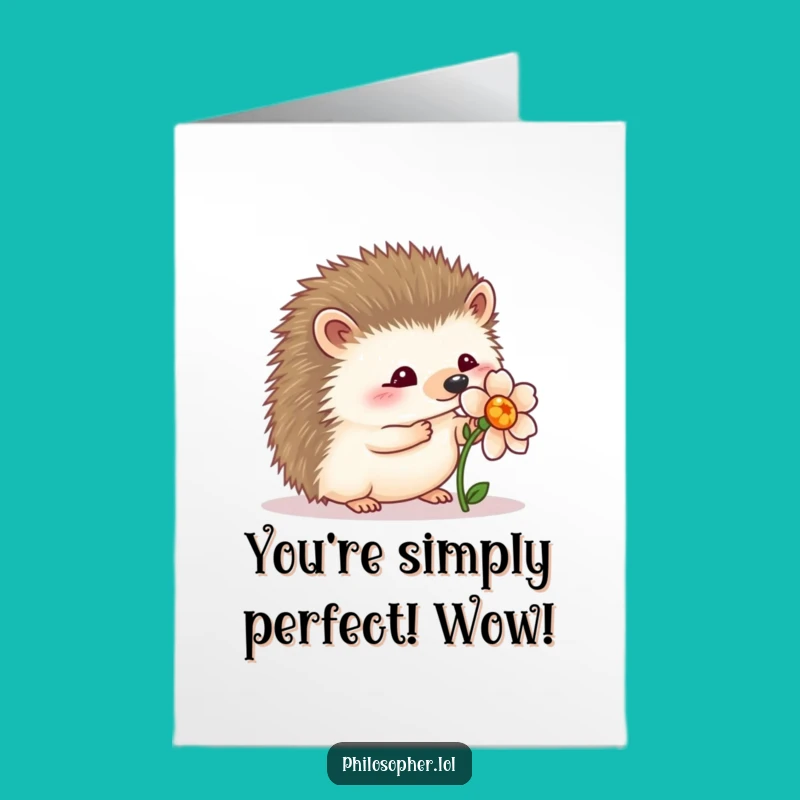 Free Printable Hedgehog Congrats Card: Delicate Success Flower Downloadable Greeting