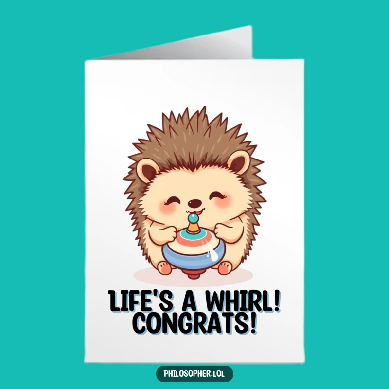 Free Printable Hedgehog Congrats Card - Funny Downloadable Gift for Winding Up Success