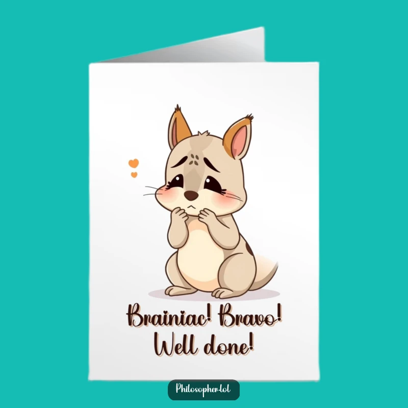 Free Printable Squirrel Congrats Card: Funny Perplexed Winner Downloadable Greeting