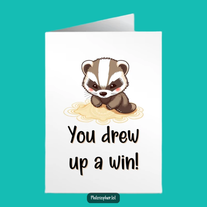 Free Printable Creative Badger Congrats Card - Downloadable DIY Gift