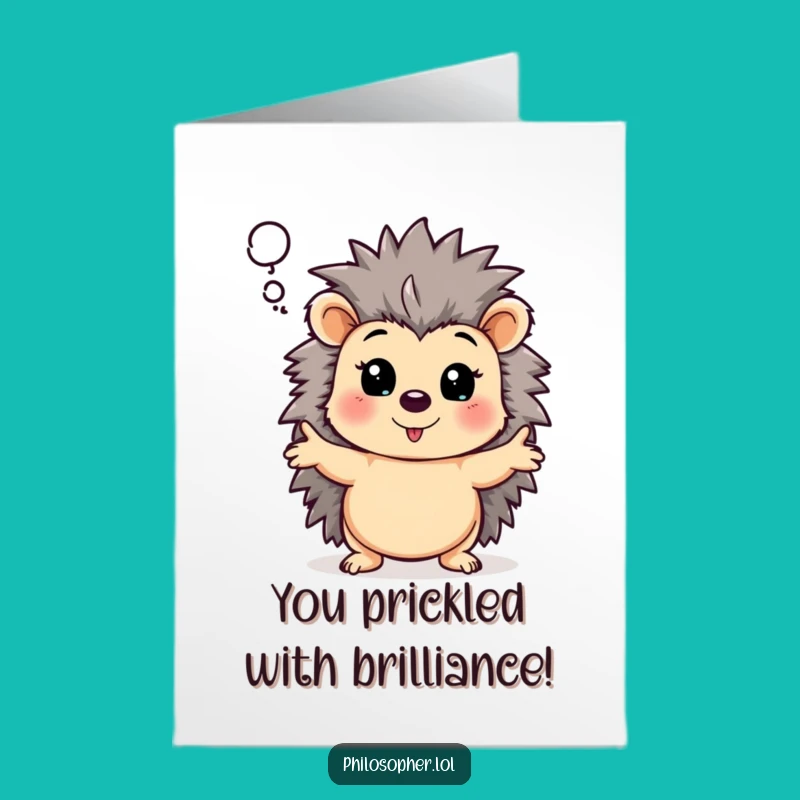 Free Printable Congrats Card: Hedgehog's Profound Gestures, Intellectual Downloadable Gift