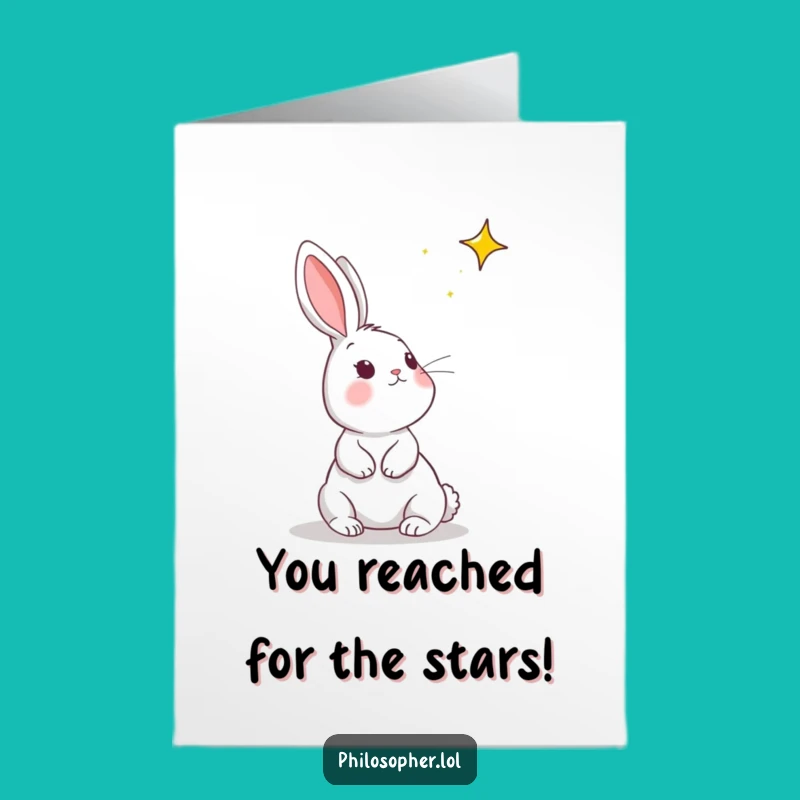 Free Printable Congrats Card: Star Gazing Rabbit Funny Downloadable Gift