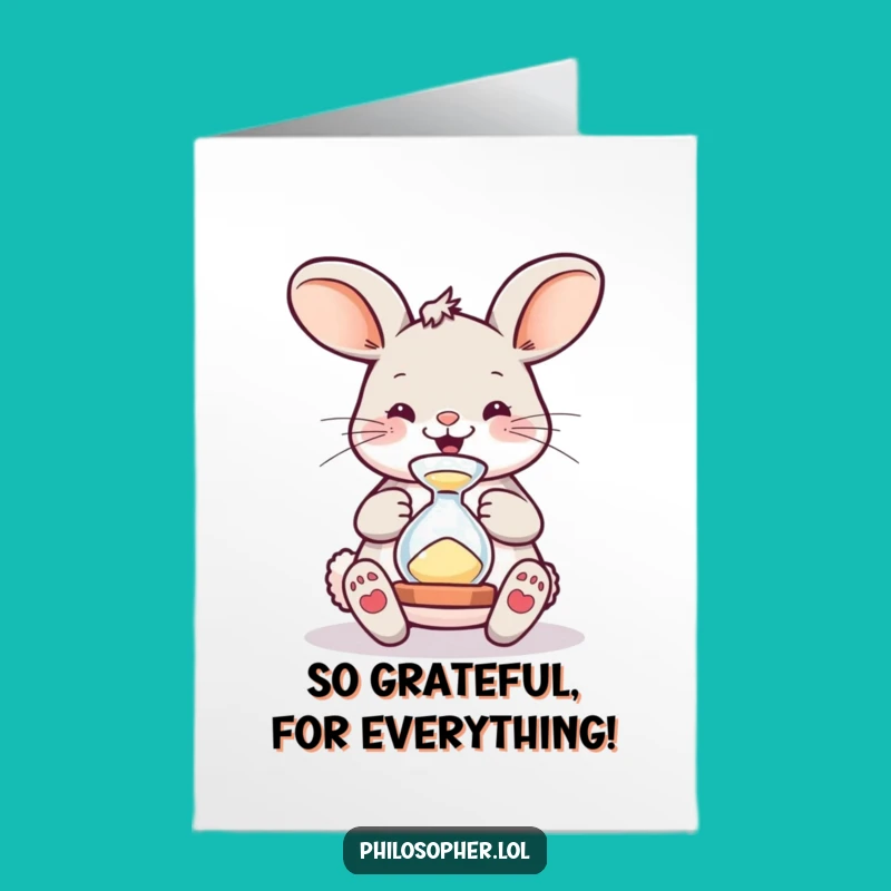 Free Printable Thank You Card: Bunny's Time Well Spent Funny Downloadable Gift