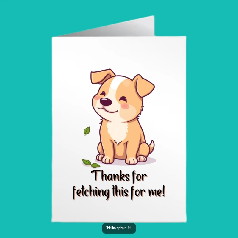 Free Printable Thank You Card: Funny Dog Leaf Art Downloadable Appreciation Gift